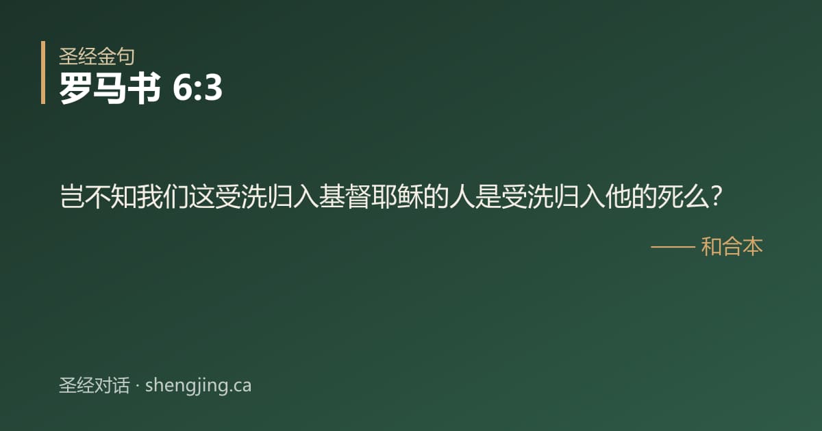 罗马书 6:3 经文图片:岂不知我们这受洗归入基督耶稣的人是受洗归入他的死么？