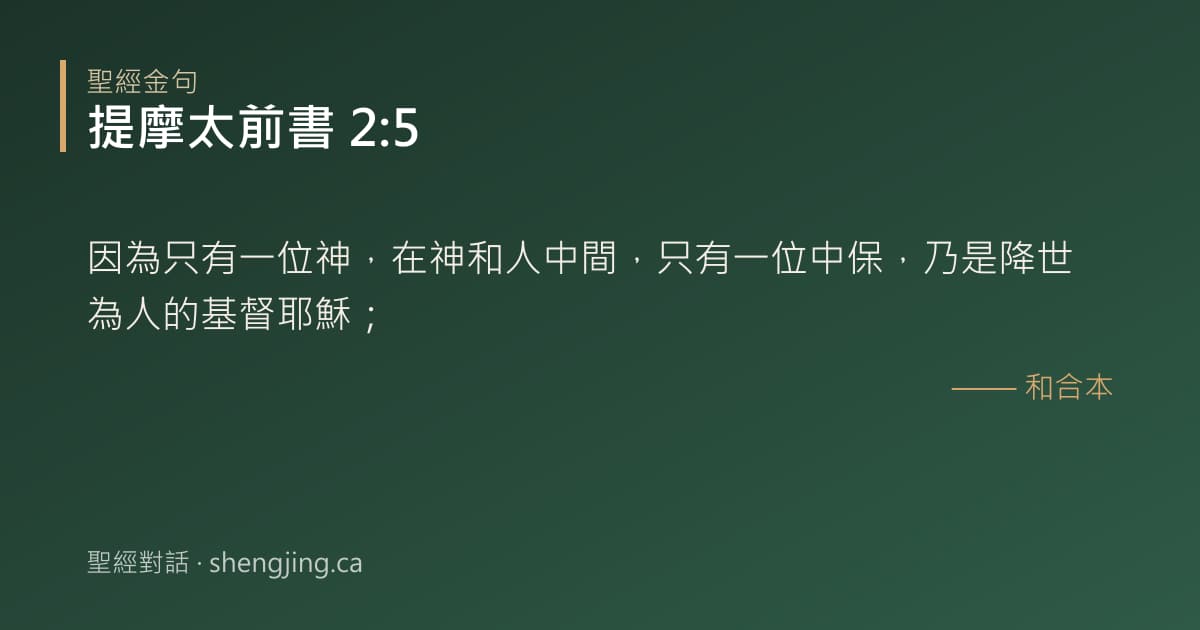提摩太前書 2:5 經文圖片:因為只有一位神，在神和人中間，只有一位中保，乃是降世為人的基督耶穌；