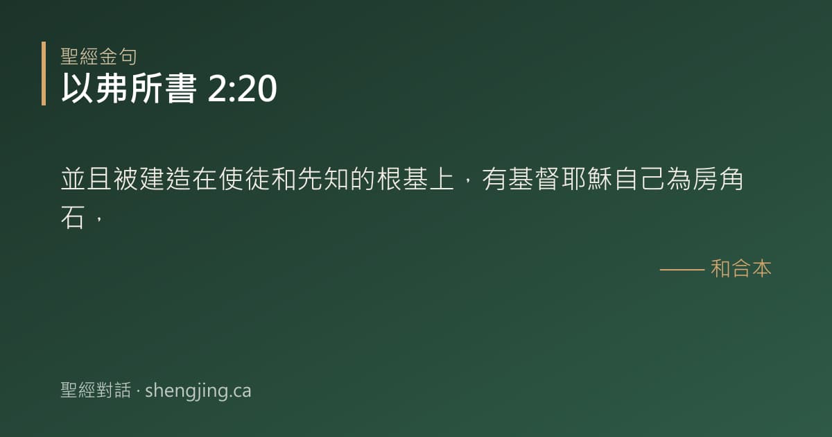 以弗所書 2:20 經文圖片:並且被建造在使徒和先知的根基上，有基督耶穌自己為房角石，